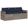 vidaXL Patio Sofa Set Set of 6 Gray PE rattan Large Removable Covers