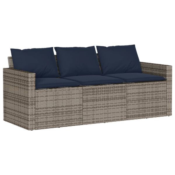 vidaXL Patio Sofa Set Set of 6 Gray PE rattan Large Removable Covers