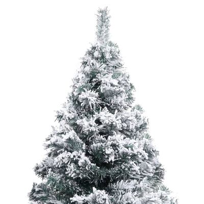 vidaXL Artificial Christmas Tree with Flocked Snow Green 59.1" PVC