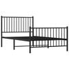 vidaXL Bed Frame Black Powder-Coated Steel Single Bed Frame