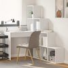 vidaXL Corner Desk White 39.96 x 58.86 x 58.86 in Engineered Wood