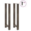vidaXL Coffee Table Leg Set of 2 Natural Steel Powder-Coated Steel