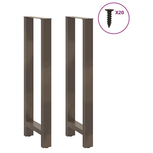 vidaXL Coffee Table Leg Set of 2 Natural Steel Powder-Coated Steel
