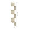 vidaXL Wall Corner Shelf Sonoma Oak Engineered Wood 7.9 x 7.9 x 50.2 in