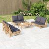 vidaXL Garden Lounge Set Dark Grey, Bamboo Bamboo Medium Modular