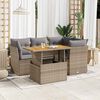 vidaXL Garden Sofa Set Beige PE rattan 5 Piece Sofa Set