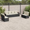 vidaXL Garden Sofa Set Black, Cream White