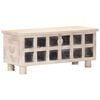 vidaXL Storage Box White Solid Acacia Wood 43.3 in Storage Box