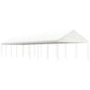 vidaXL Gazebo With Roof White Polyethylene, Galvanized Steel Large