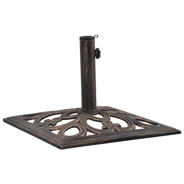 vidaXL Umbrella Base Bronze Cast iron Medium Umbrella Base Square