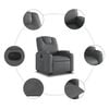 vidaXL Electric Stand Up Recliner Chair Gray Faux Leather, Metal, Plywood