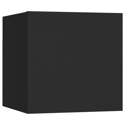 vidaXL Wall Mounted TV Stands 2 Pcs Black 12"x11.8"x11.8"