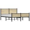 vidaXL Bed Frame Sonoma Oak Steel, Engineered Wood King Bed Frame