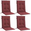 vidaXL Lowback Chair Cushion Set of 4 Melange wine red 100% polyester