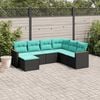 vidaXL Patio Sofa Set Black, Blue