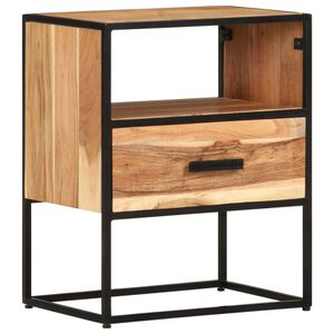 vidaXL Bed Cabinet Natural brown, black