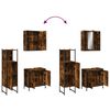 vidaXL Bathroom Cabinet Set Smoked Oak