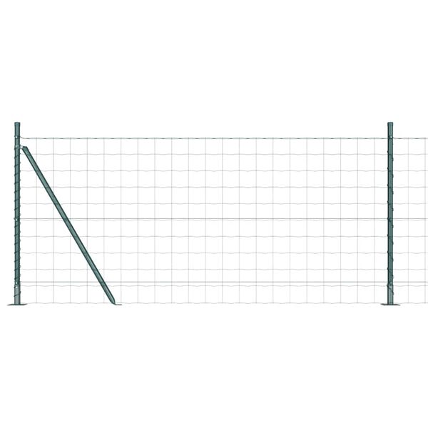 vidaXL Fence with Posts Green 39.4" x 393.7" Steel