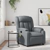 vidaXL Massage Recliner Chair Grey Faux leather, metal, plywood Single