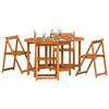 vidaXL Garden Table Folding 5 pcs Brown Solid Acacia Wood