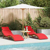 vidaXL Sun lounger 2 pcs Red 184 x 55 x 64cm Solid Acacia wood