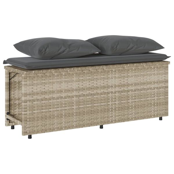 vidaXL 3 Piece Patio Dining Set with Cushions Light Grey Poly Rattan