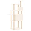 vidaXL Cat Tree Cream Engineered Wood, Plush, Sisal