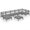 vidaXL Garden Lounge Set Gray Solid pine wood Large Modular