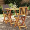 vidaXL Bistro Set with Cushion 3 pcs Oil Natural Solid Acacia Wood