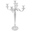 vidaXL Candle Holder Silver 15.35 x 15.35 x 23.62 in Aluminium