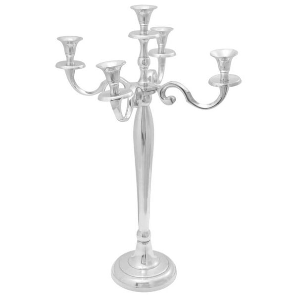 vidaXL Candle Holder Silver 15.35 x 15.35 x 23.62 in Aluminium