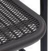 vidaXL Garden Dining Set Black Steel, Tempered Glass, Plastic Rattan