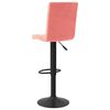 vidaXL Bar Stool Set of 2 Pink Velvet, Steel Regular Height-Adjustable
