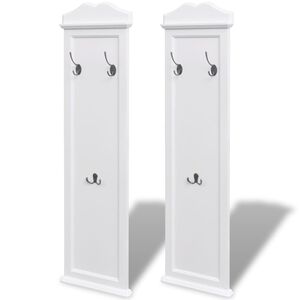 vidaXL Coat Rack White MDF and solid fir wood Medium Stylish Design