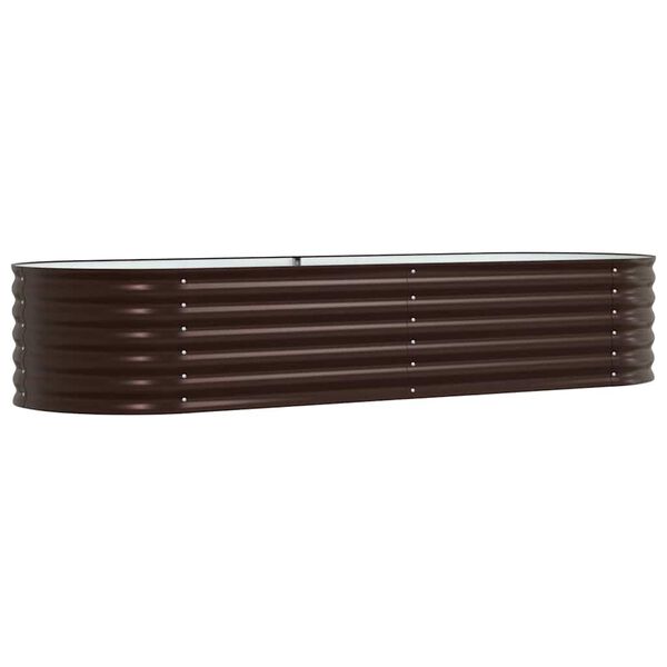 vidaXL Garden Raised Bed Brown 94.5" x 31.5" x 17.3" Steel