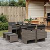 vidaXL Garden Dining Set Grey PE rattan 9 Piece Stackable