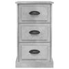 vidaXL Bedside Cabinet Concrete Grey Engineered Wood Standard