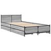 vidaXL Bed Frame Gray Sonoma Engineered wood, steel Small Single