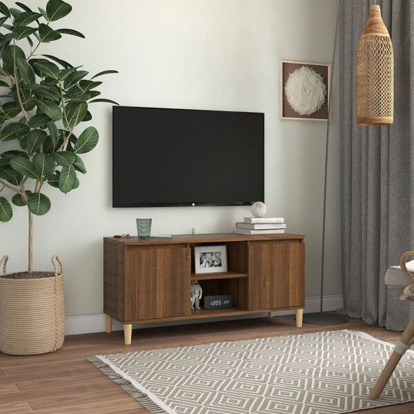 vidaXL TV Cabinet Brown oak Engineered wood Medium TV Cabinet