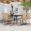 vidaXL Dining Set Black PE rattan, powder-coated steel 7 Piece Set