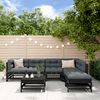 vidaXL Garden Lounge Set Black Solid Pine Wood, Plywood Medium Modular