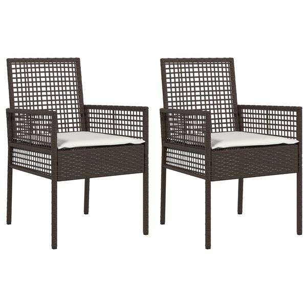 vidaXL Garden Chair 2 pcs Brown 53 x 60 x 85cm poly rattan