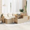 vidaXL Garden Sofa Set Beige PE rattan, powder-coated steel, acacia wood