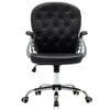 vidaXL Office Chair Black Faux leather, Iron Standard Swivel