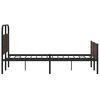 vidaXL Bed Frame Brown Oak Steel, Engineered Wood Double Bed Frame