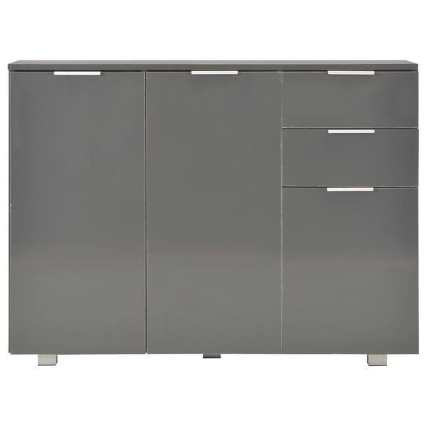 vidaXL Sideboard High Gloss Grey Tough Engineered wood Medium Sideboard
