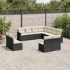 vidaXL Garden Sofa Set Black and Cream