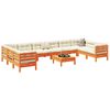 vidaXL Garden Sofa Set Wax brown and cream