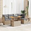 vidaXL Garden Sofa Set Beige Poly Rattan Large Modular Garden Sofa Set