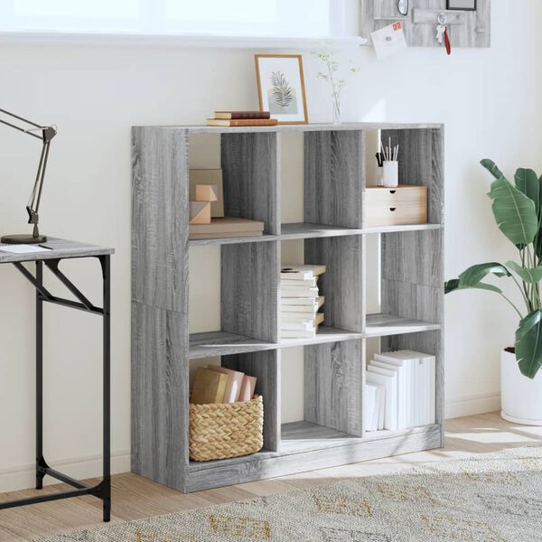 vidaXL Bookcase Grey Sonoma Engineered Wood Medium Bookcase